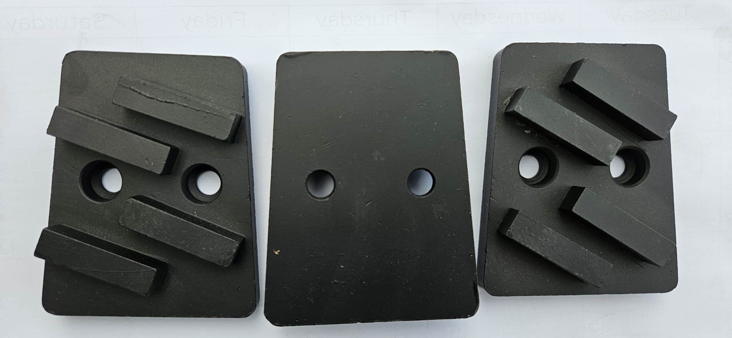 iamond grinding wedges set of three – front view showing angled segment layout