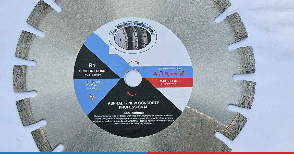 350mm Silver Brazed Diamond Blade for Asphalt and New Concrete — VCT1535080 - Image 5